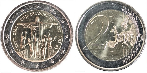 2 euro (XXVIII Jornadas Mundiais da Juventude no Rio de Janeiro)