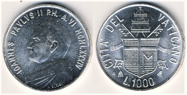 1.000 liras (João Paulo II)