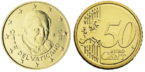 50 euro cent (Bento XVI-2º mapa)