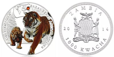 1000 kwacha (Animais em perigo de extinção: tigre siberiano)
