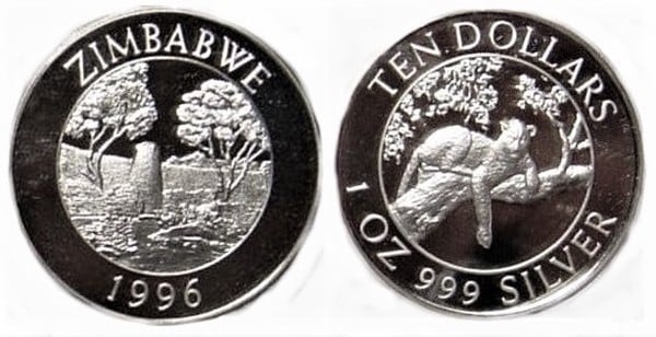 10 dollars (Ruínas do Grande Zimbabué)