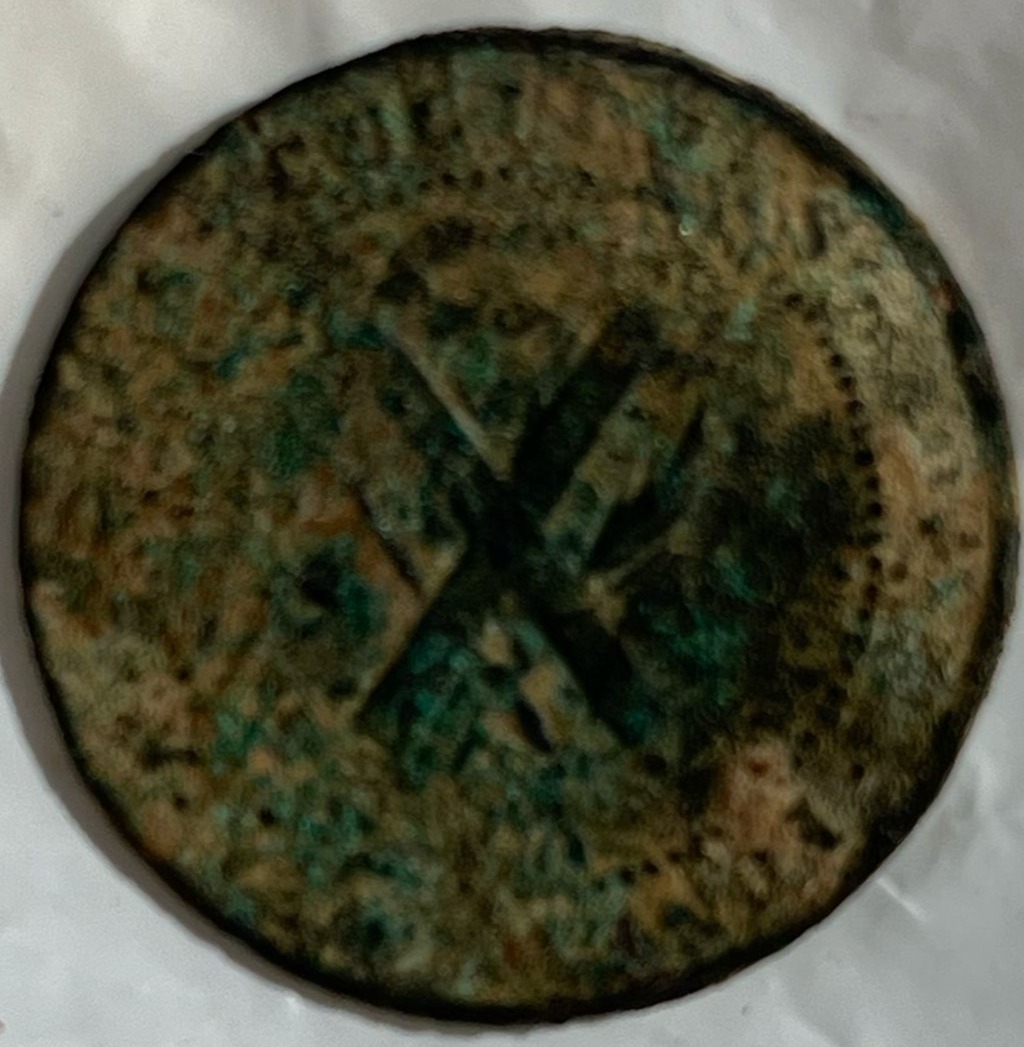 Foto 2 Moeda não identificada: Moneda posiblemente de cobre de 26mm diam.